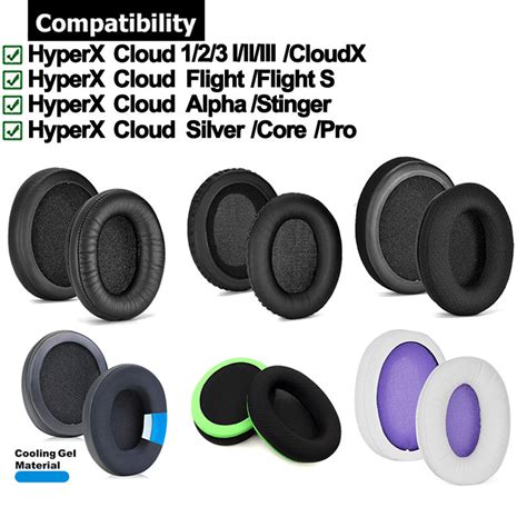 Pair Earpads For Hyperx Cloud I Ii Iii X Cloudx Flight