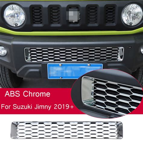 Chrome ABS Front Bumper Grille Inserts Mesh Cover Kit For Suzuki Jimny