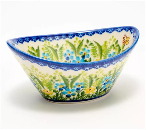 Lidia S Polish Pottery Hand Painted Tub Bowl Qvc