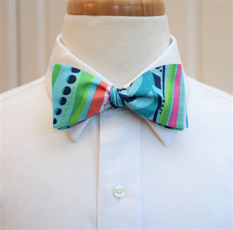 Bow Tie Blue Green Pink Bow Tie Kentucky Derby Bow Tie Groom