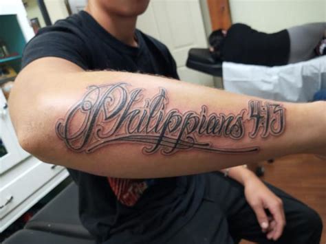 Philippians Tattoo On Bicep