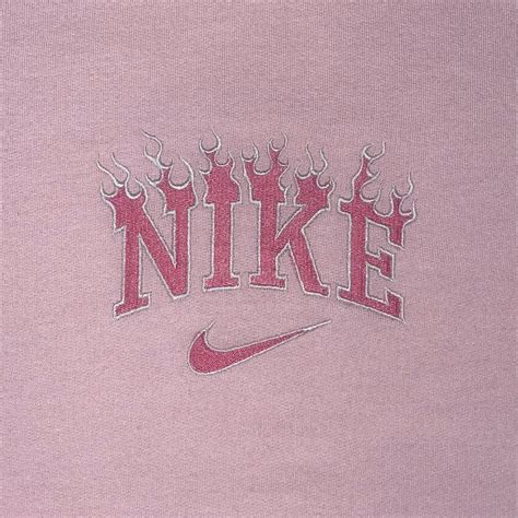 Custom Nike Flames Embroidered Crewneck Personalized Etsy