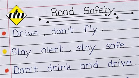 Slogans On Road Safety In English Writing Road Safety Slogans In