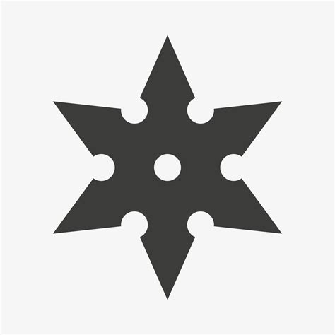 Ninja Shuriken Throwing Star Flat Vector Icon Isolated On White