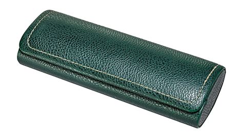 Glasses Case For Men Women Hard Eyeglass Case W Magnetic Closure In Faux Leather Green