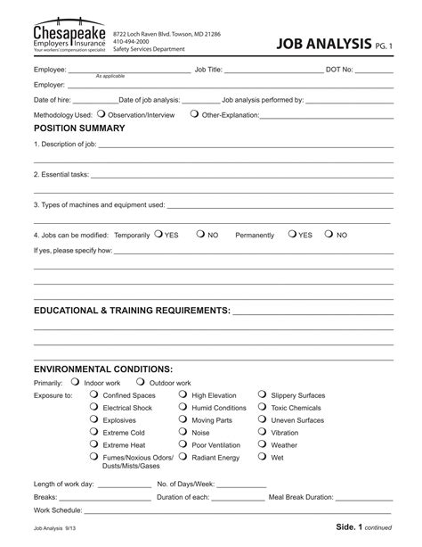 Free 15 Job Analysis Forms In Pdf Ms Word