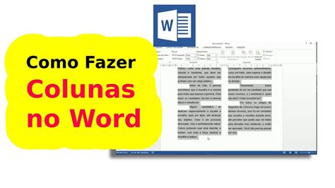 Como Fazer Colunas No Word Youtube