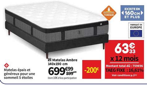 Offre Matelas Ambre Chez Conforama