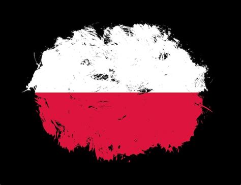 Premium Photo Poland Flag Painted On Black Stroke Brush Background