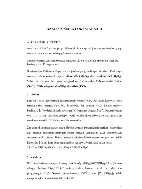 Pdf Analisis Kimia Logam Alkali Dokumen Tips