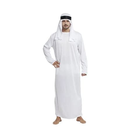 Adult Halloween Costumes For Men White Arab Robe Party Cosplay Arabian