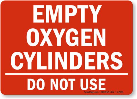 Oxygen Storage Signs