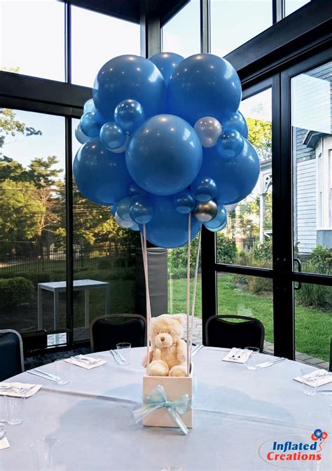 Baby Bear Hot Air Balloon Centerpieces Baby Shower Balloons Boy Baby