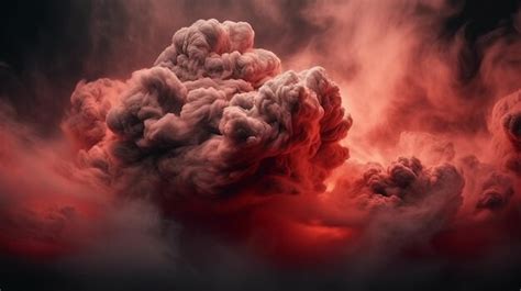 Premium AI Image | dramatic sky with red cloud storm and lightning ...