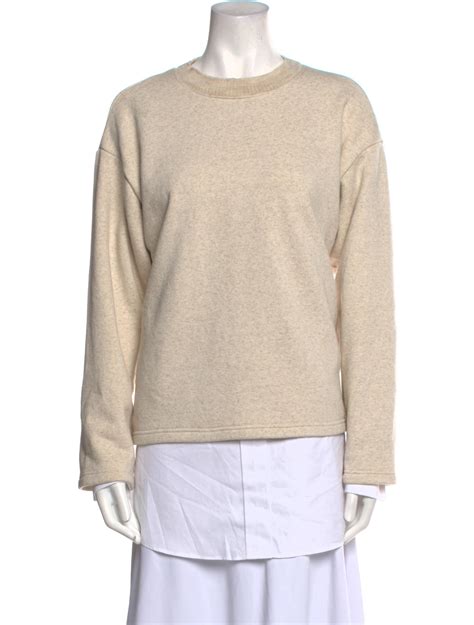 Loewe Crew Neck Three Quarter Sleeve Sweatshirt Grey Tops Clothing Low59516 The Realreal