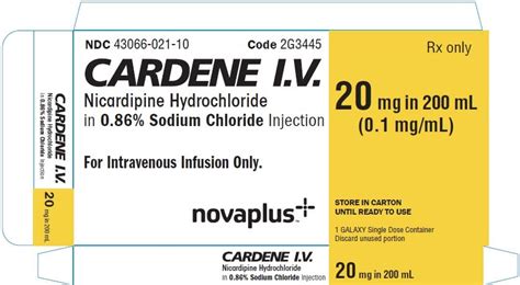 Cardene Injection Package Insert