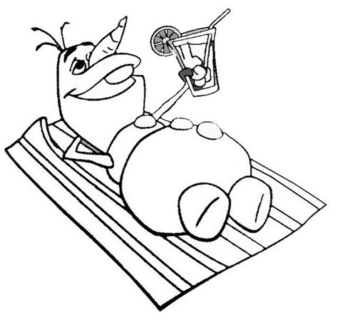 Desenho De Olaf Na Praia Para Colorir Tudodesenhos