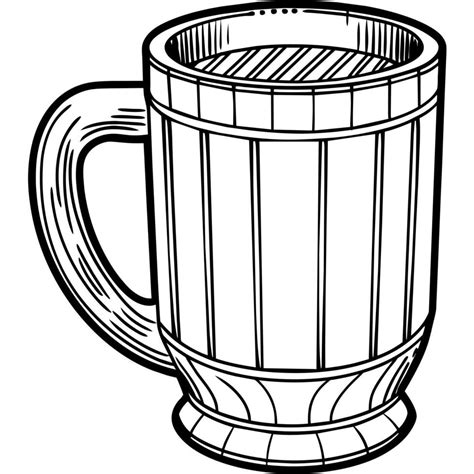 Mug outline illustration digital coloring book page line art drawing ...