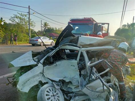 Warga Emas Maut Kereta Dipandu Dirempuh Hilux Lori Sebelum Terbakar