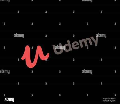 Udemy, rotated logo, black background Stock Photo - Alamy