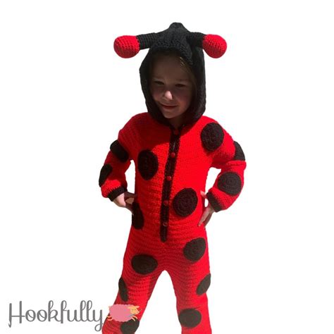 Ladybug Kids Onesie Pyjamas Crochet Pattern Hookfully