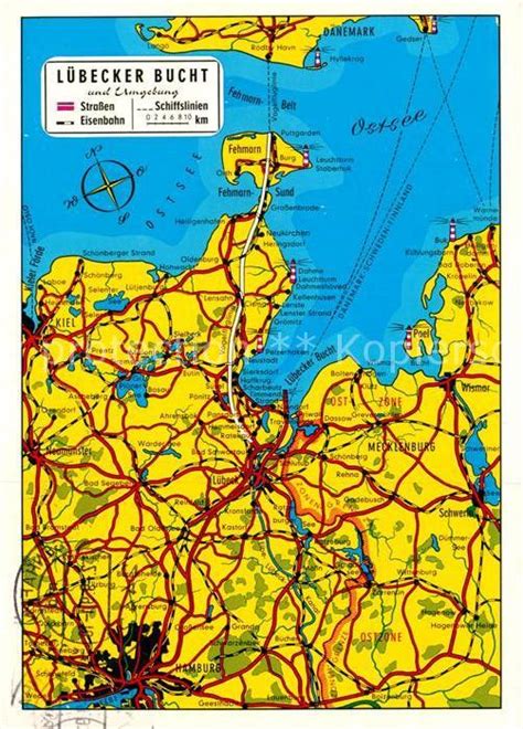 Ak Ansichtskarte Landkarte Auf Ak Luebecker Bucht Insel Fehmarn Kat