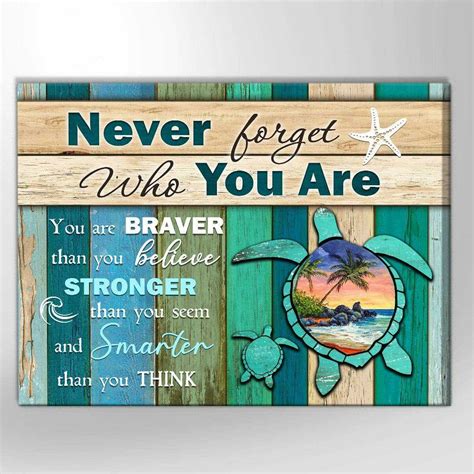 Turtle You Are Braver Than You Believe Wall Art Coastal Decor ...