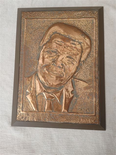 Collections Sets Nelson Mandela Copper Portrait Signed By The