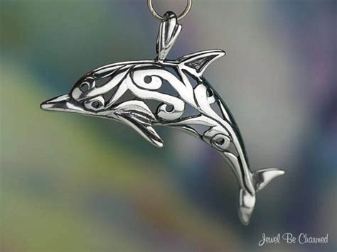 Sterling Silver Dolphin Pendant Beautiful Scrolled Design Etsy