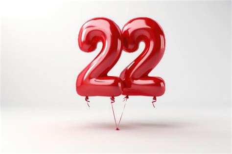 Premium Photo Inflatable Balloon In The Form Of The Number Twenty Two