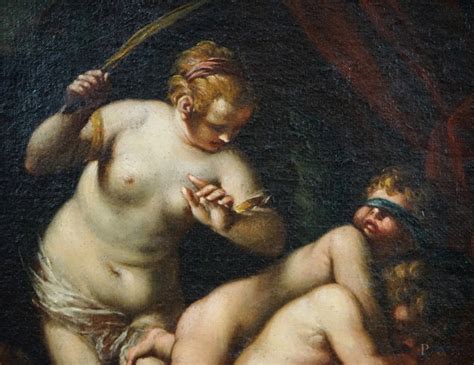 Pittore Emiliano Del Xvii Secolo Venere Punisce Con La Frusta L Amor