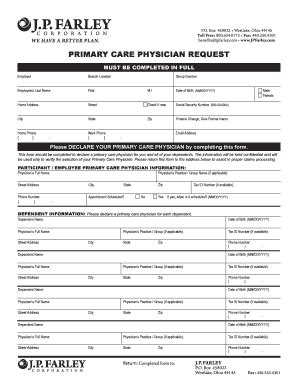 Fillable Online Pcp Primary Care Physician Request Form Indd Fax Email