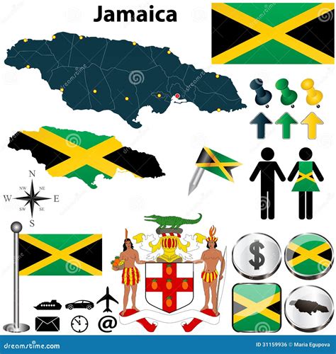 Mapa De Jamaica Ilustración Del Vector Ilustración De Atlas 31159936