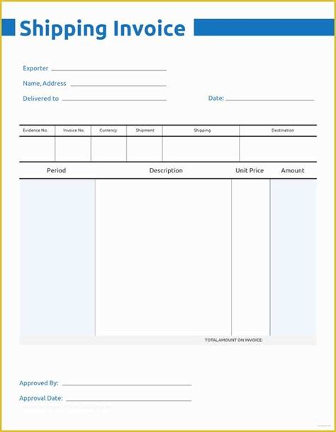 Free Freight Invoice Template Of Shipping Invoice Sample Iso Free