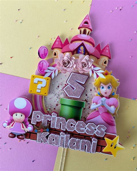 Princess Peach Cake Topper Princess Cake Topper Shaker Etsy