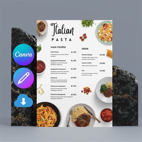 Restaurant Menu Template, Food Menu Template, Editable Restaurant Food Menu, Customizable Menu ...