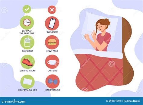 Healthy Sleep Vector Infographic Stock Illustration Illustration Of