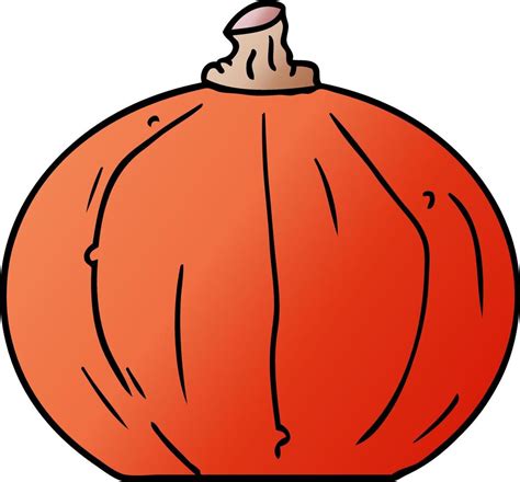 Garabato De Dibujos Animados Degradado De Una Calabaza Vector