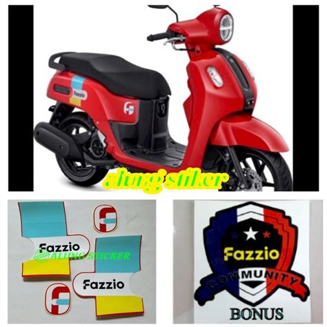 Jual Stiker Striping Lis Les Body Motor Yamaha Fazzio Merah Di