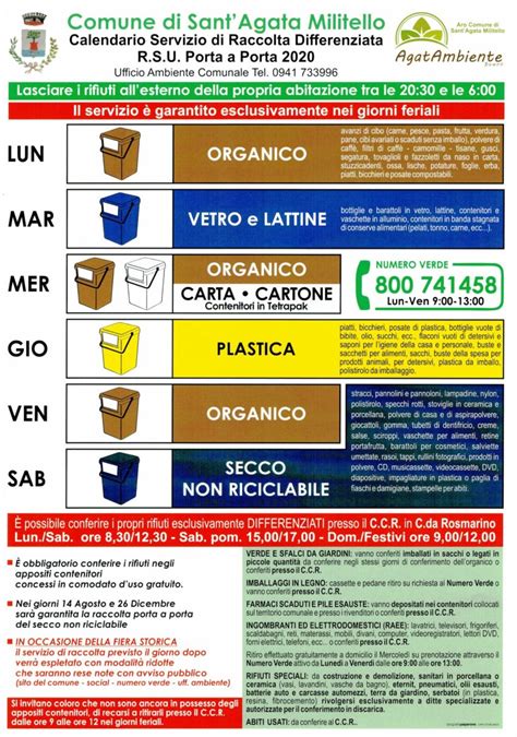 Raccolta Differenziata Il Calendario Per Tutto Il 2020 Sant Agata