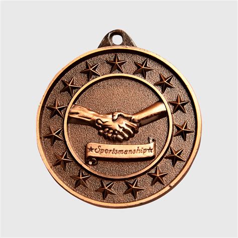 Sportsmanship Starry Medal Bronze 50mm Achievement AwardsAndTrophies