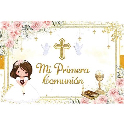 Mi Primera Comuni N Photography Background Girl Baptism Cross Holy