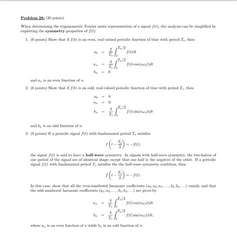 Solved When Determining The Trigonometric Fourier Series