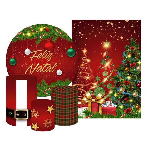 Kit Paineis Casados Capas Cilindros Tema Feliz Natal Elo