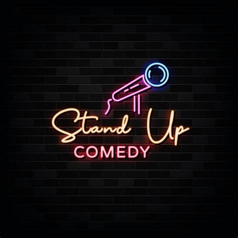 Premium Vector Stand Up Comedy Neon Sign Illustration