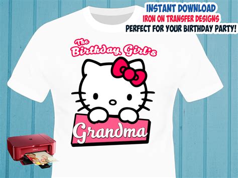 Hello Kitty Grandma Iron On Transfer Grandma Birthday Etsy