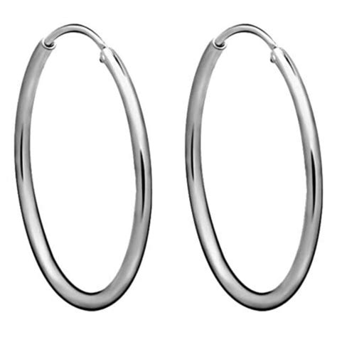 Buy Giva Sterling Silver Hoop Earrings 30 Mm For Women Online At Best