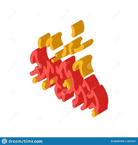 Blaze Fire Isometric Icon Vector Illustration Stock Vector ...