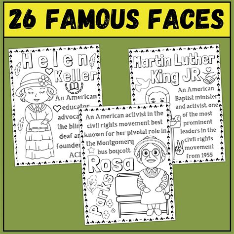 African American Black History Month Coloring Pages Famous Faces In