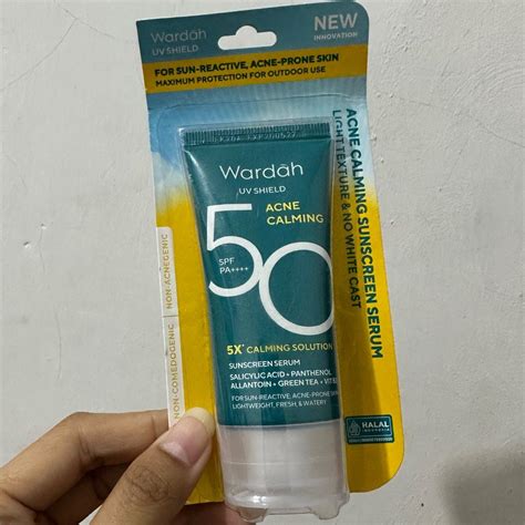 Wardah Uv Shield Acne Calming Sunscreen Serum Spf 50 Pa 25ml Kesehatan And Kecantikan Kulit